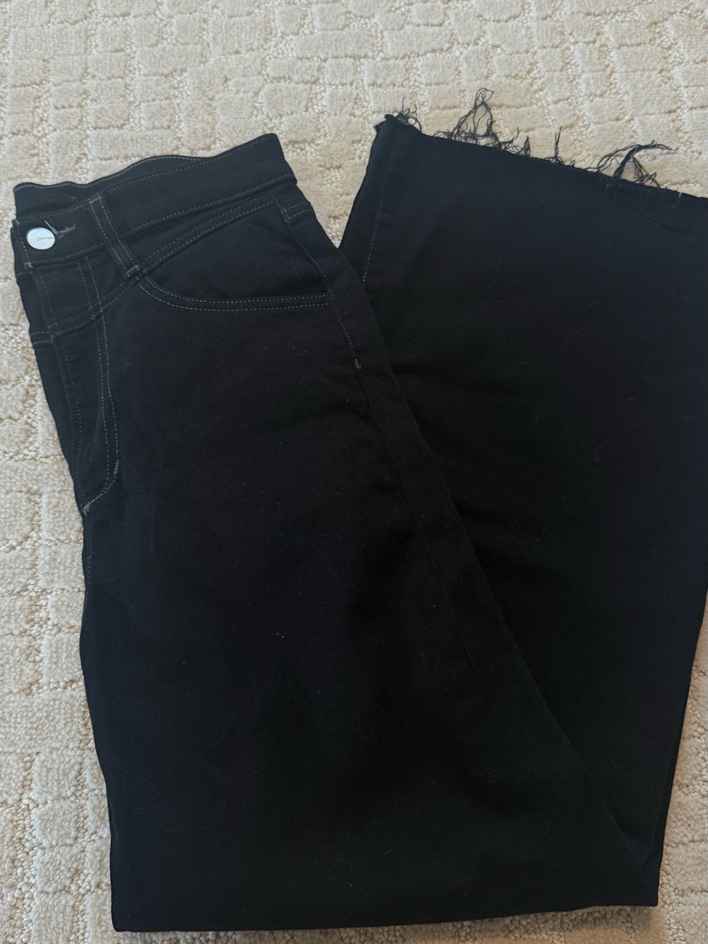 Joe's Jeans Women's Straight Leg Black Frayed Hem